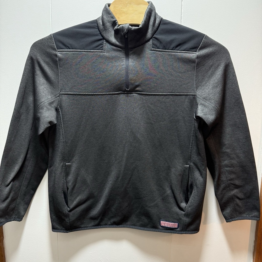 Vineyard Vines Men's Performance Fleece Shep Sweatshirt Size Medium Gray Black
